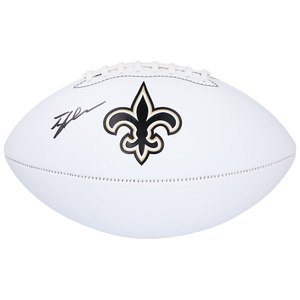 Tyler Shough New Orleans Saints Autographed Fanatics Authentic Franklin White Panel Football - The Ballers Bank