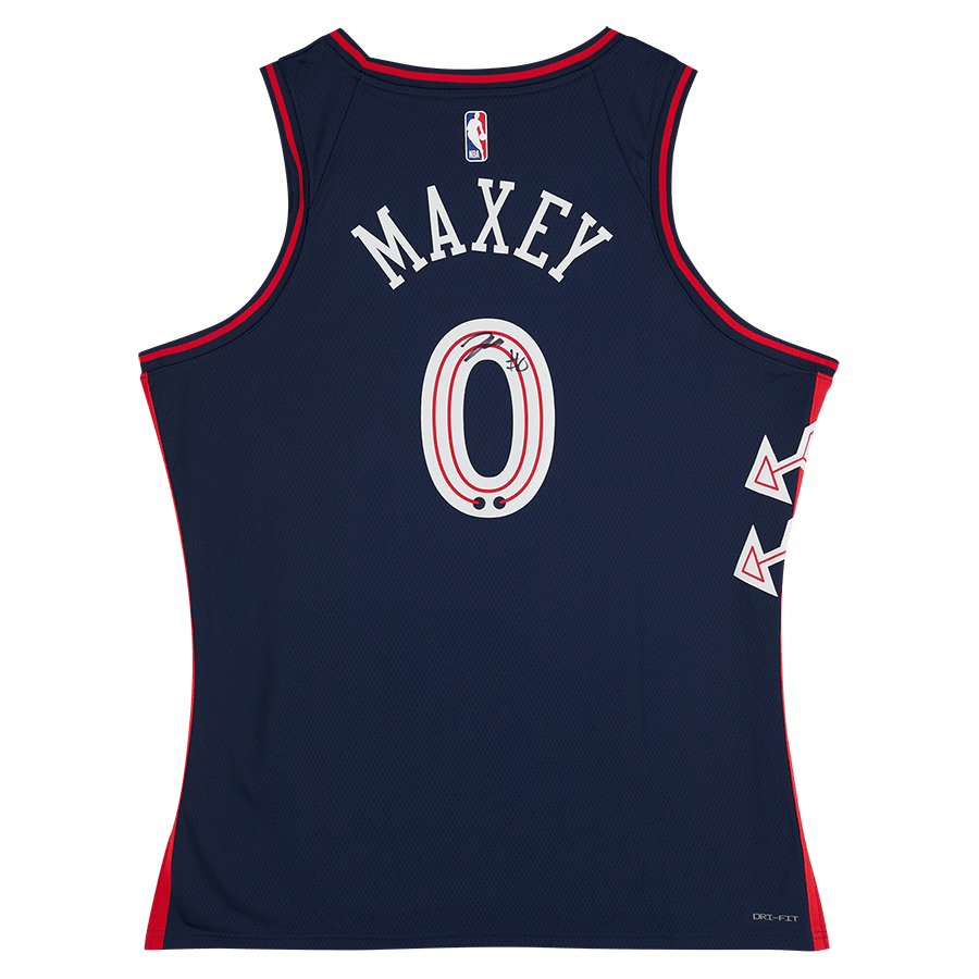 Tyrese Maxey Philadelphia 76ers Autographed Fanatics Authentic Nike Navy 2023 - 24 City Edition Swingman Jersey - The Ballers Bank