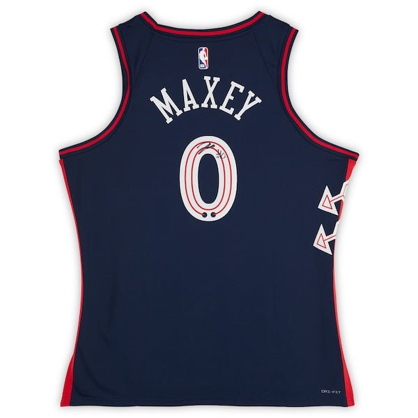 Tyrese Maxey Philadelphia 76ers Autographed Fanatics Authentic Nike Navy 2023 - 24 City Edition Swingman Jersey - The Ballers Bank