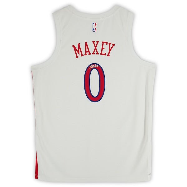 Tyrese Maxey Philadelphia 76ers Autographed Fanatics Authentic White Nike 2022 - 23 City Edition Swingman Jersey - The Ballers Bank