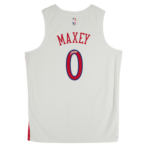Tyrese Maxey Philadelphia 76ers Autographed Fanatics Authentic White Nike 2022 - 23 City Edition Swingman Jersey - The Ballers Bank