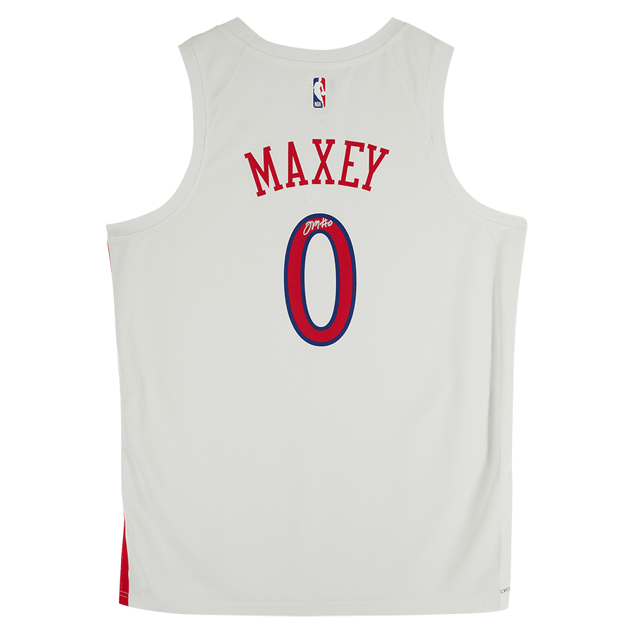 Tyrese Maxey Philadelphia 76ers Autographed Fanatics Authentic White Nike 2022 - 23 City Edition Swingman Jersey - The Ballers Bank