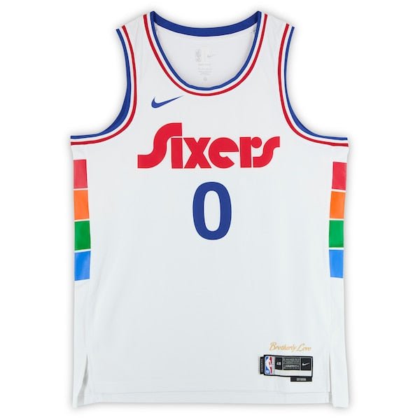 Tyrese Maxey Philadelphia 76ers Autographed Fanatics Authentic White Nike 2024 - 25 City Edition Swingman Jersey - The Ballers Bank