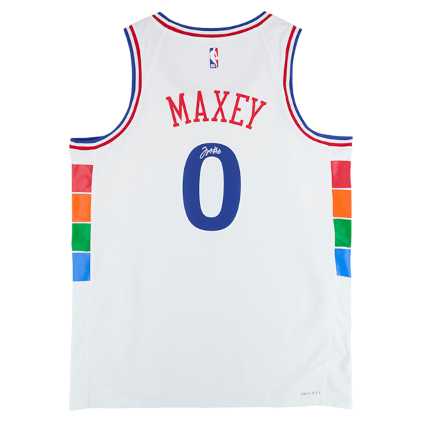 Tyrese Maxey Philadelphia 76ers Autographed Fanatics Authentic White Nike 2024 - 25 City Edition Swingman Jersey - The Ballers Bank