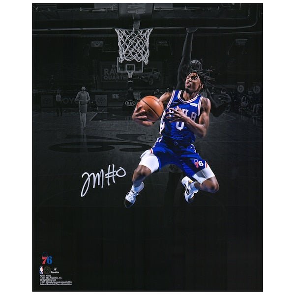 Tyrese Maxey Philadelphia 76ers Fanatics Authentic Autographed 16" x 20" Lay Up in Royal Photograph - The Ballers Bank
