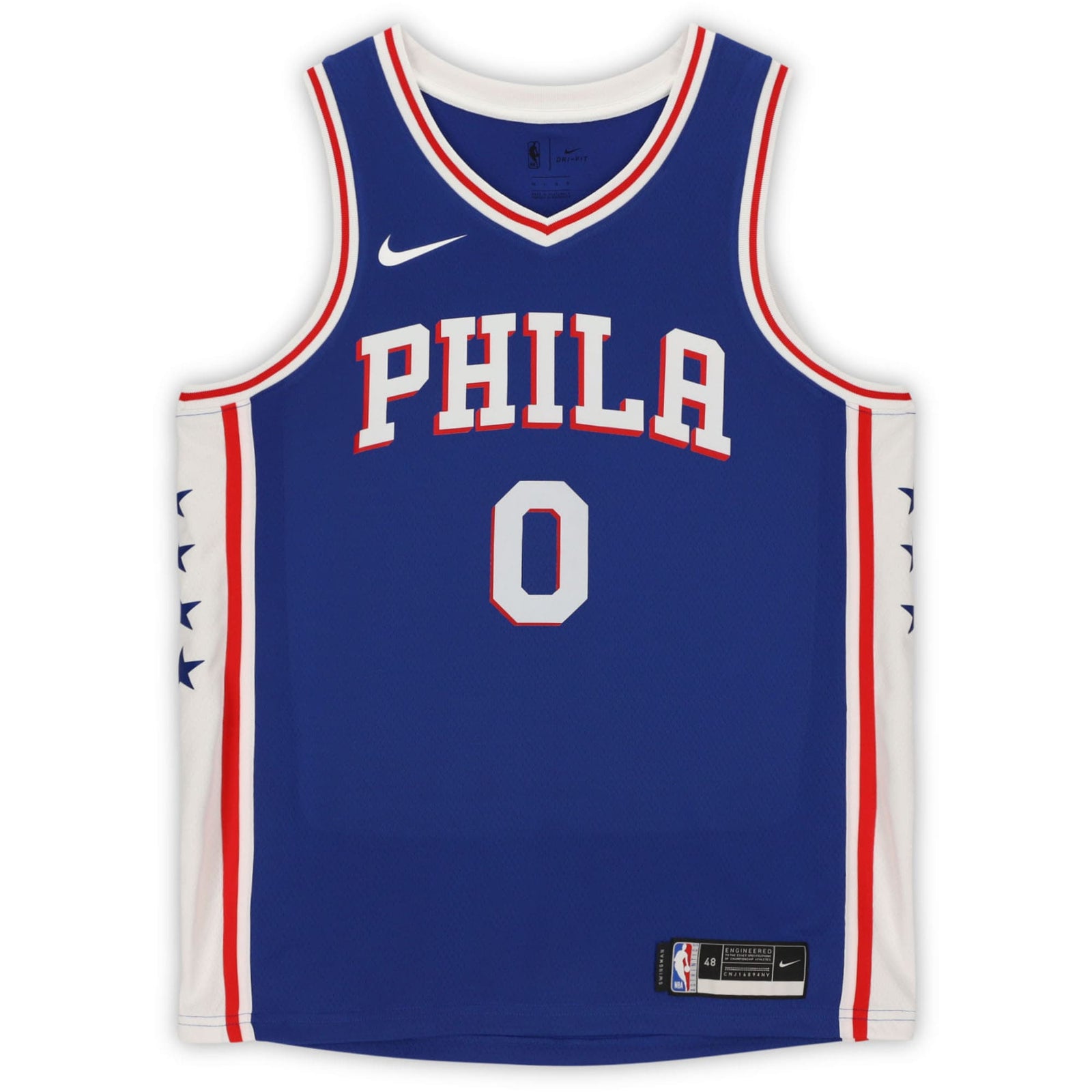 Tyrese Maxey Philadelphia 76ers Fanatics Authentic Autographed Blue Icon Nike Swingman Jersey - The Ballers Bank