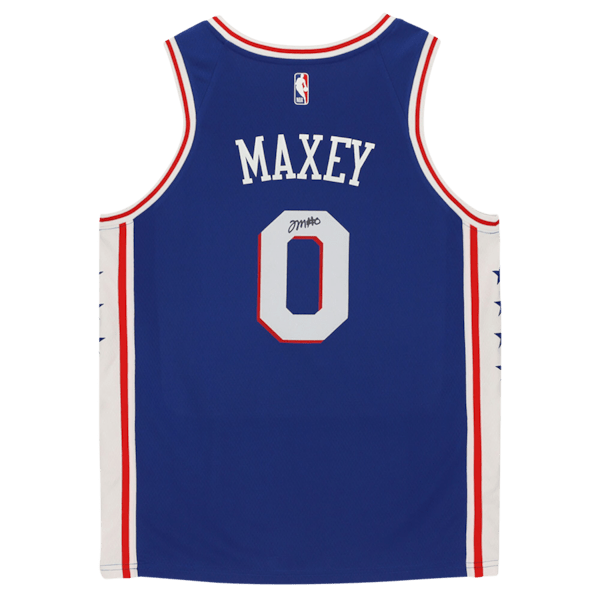 Tyrese Maxey Philadelphia 76ers Fanatics Authentic Autographed Blue Icon Nike Swingman Jersey - The Ballers Bank