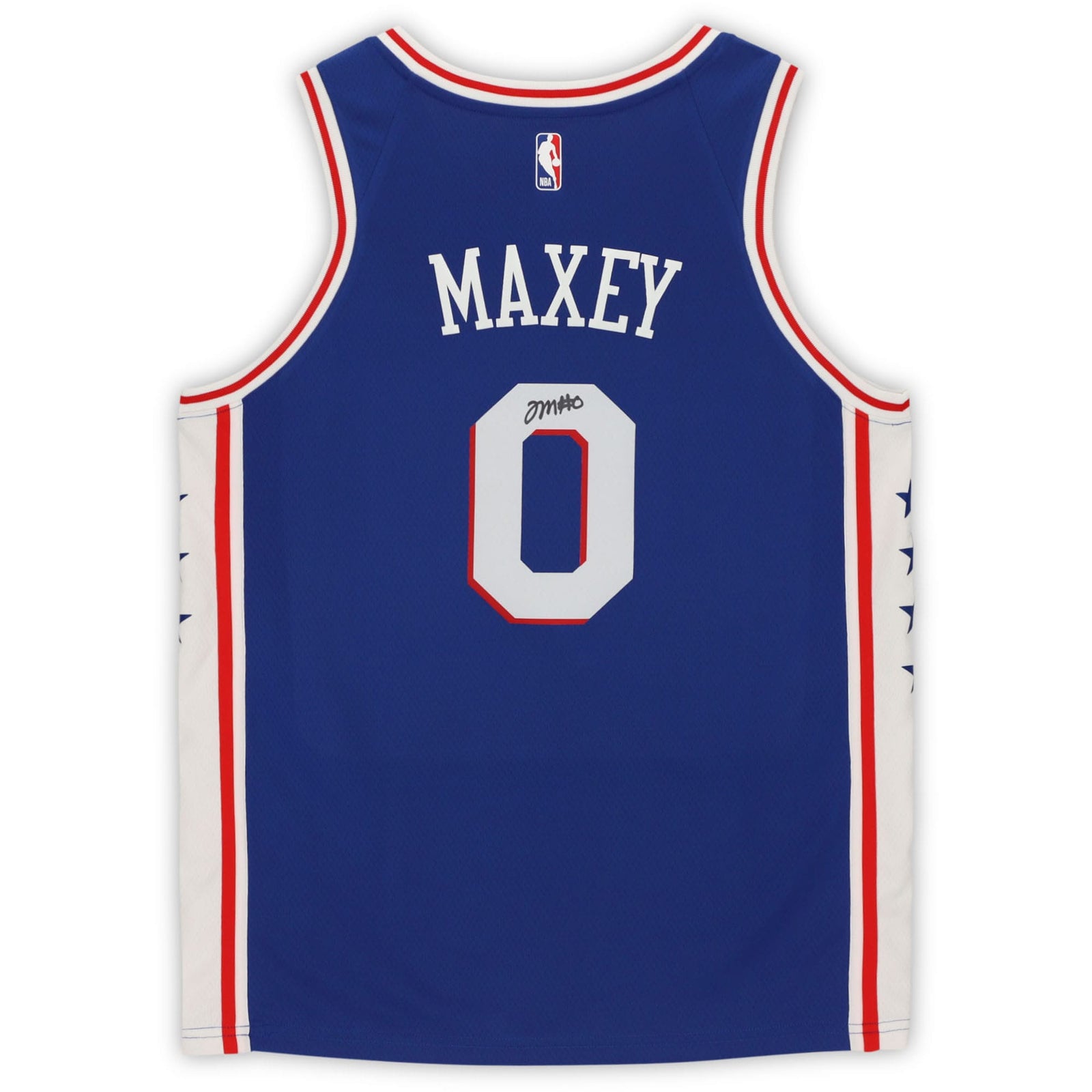 Tyrese Maxey Philadelphia 76ers Fanatics Authentic Autographed Blue Icon Nike Swingman Jersey - The Ballers Bank
