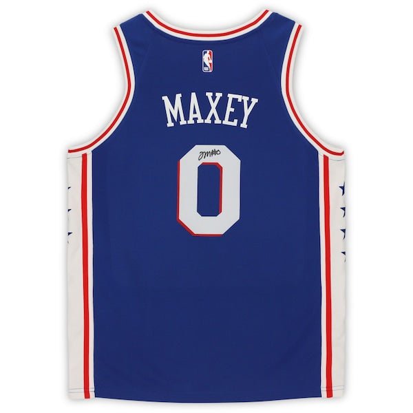 Tyrese Maxey Philadelphia 76ers Fanatics Authentic Autographed Blue Icon Nike Swingman Jersey - The Ballers Bank