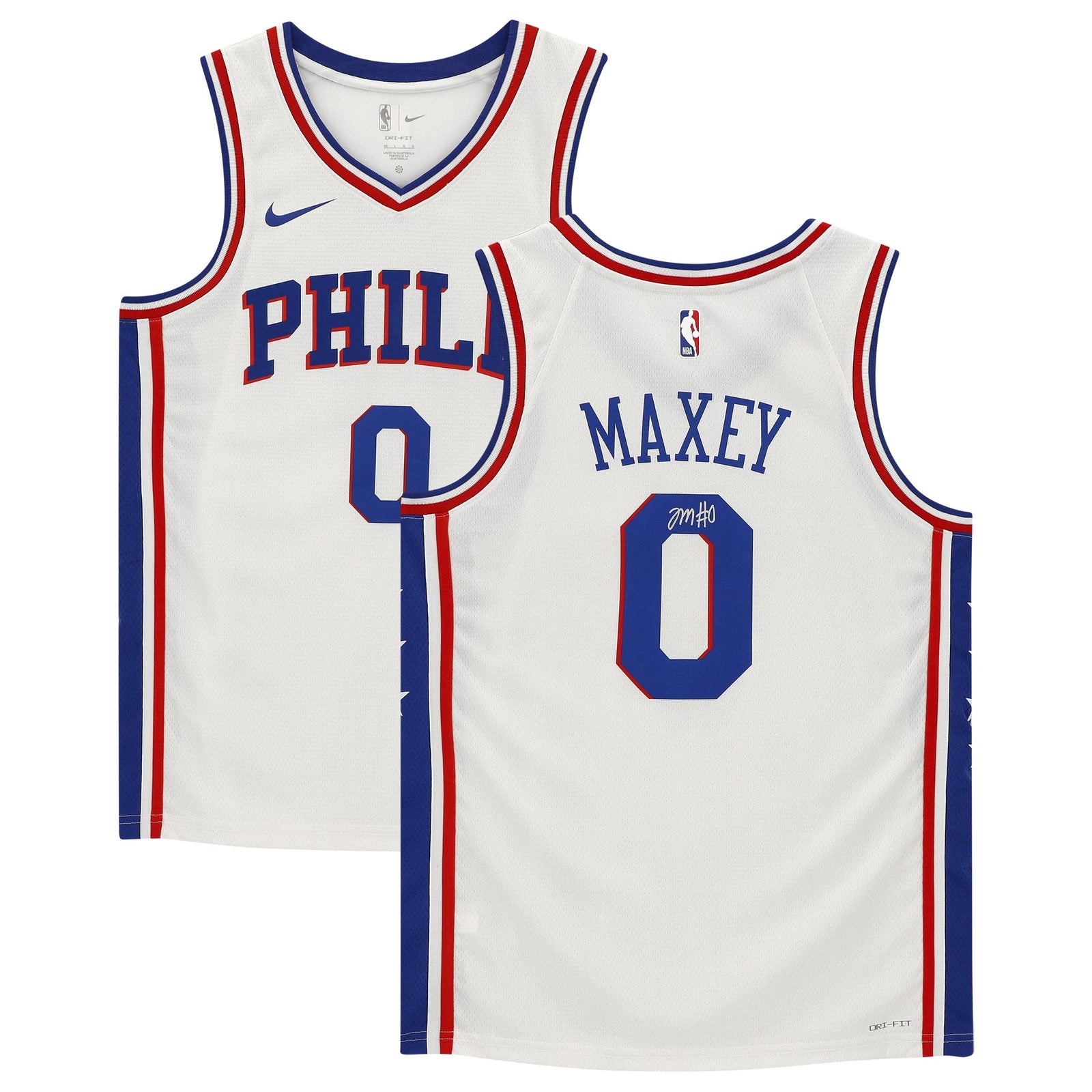 Tyrese Maxey Philadelphia 76ers Fanatics Authentic Autographed Nike 2020 - 21 Association Edition Swingman Jersey - White - The Ballers Bank