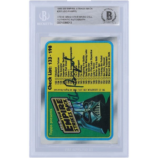 Udo Pampel Star Wars Autographed 1980 Topps The Empire Strikes Back 263 BGS Authenticated Card - The Ballers Bank