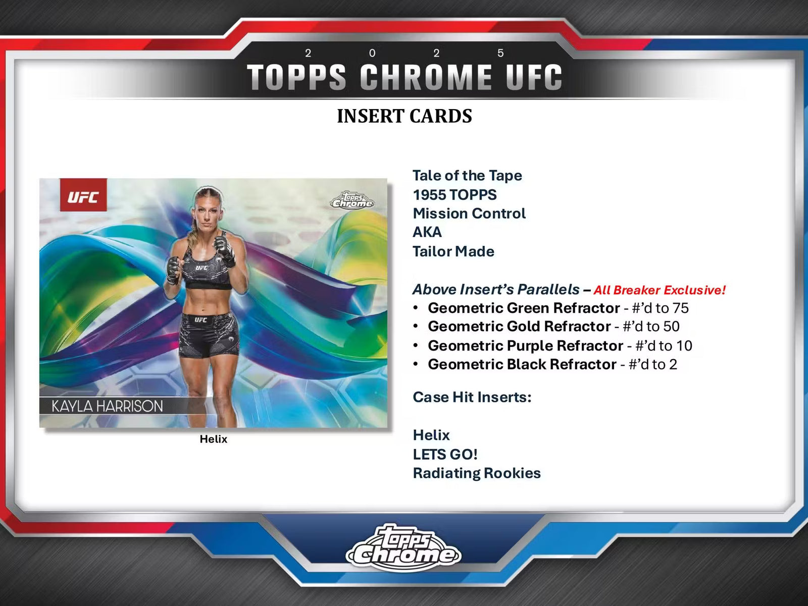 2025 Topps Chrome UFC Breaker Delight Trading Cards