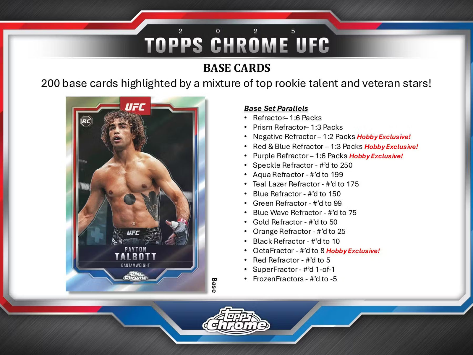 2025 Topps Chrome UFC Hobby Trading Cards LV