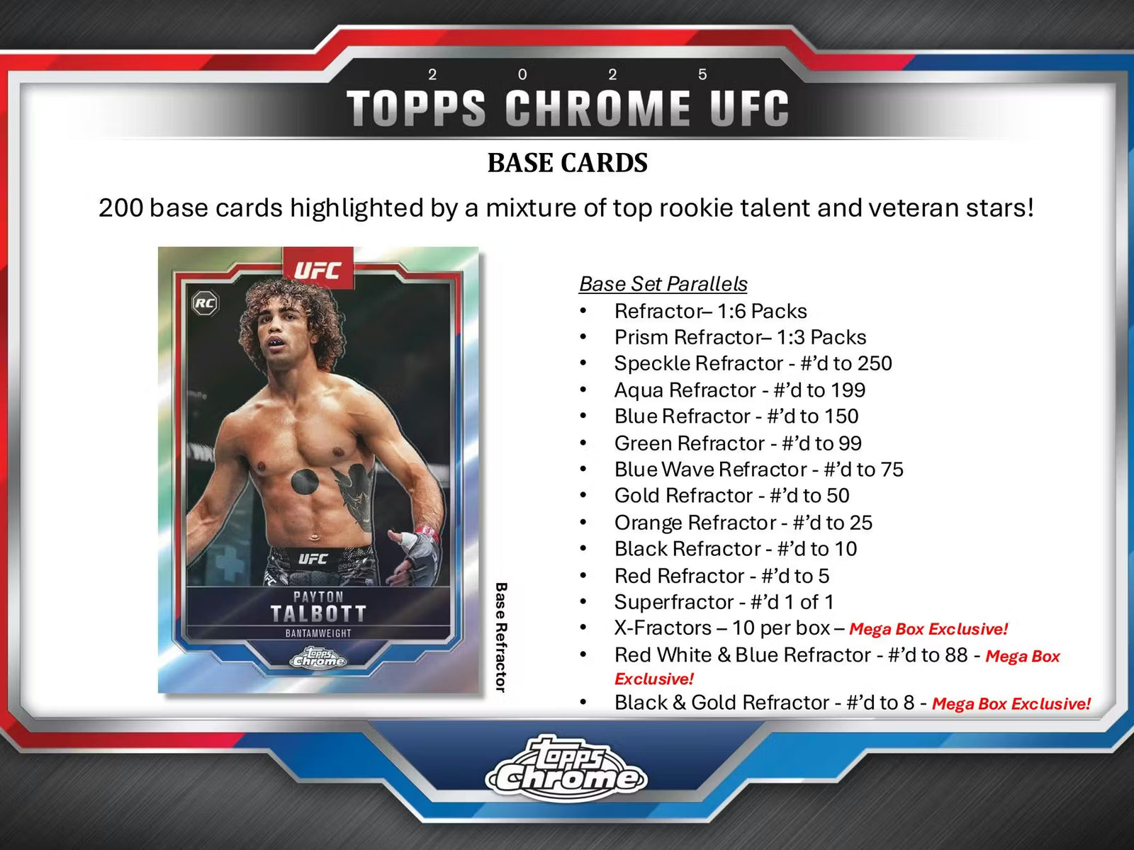 2025 Topps Chrome UFC Mega Trading Cards LV