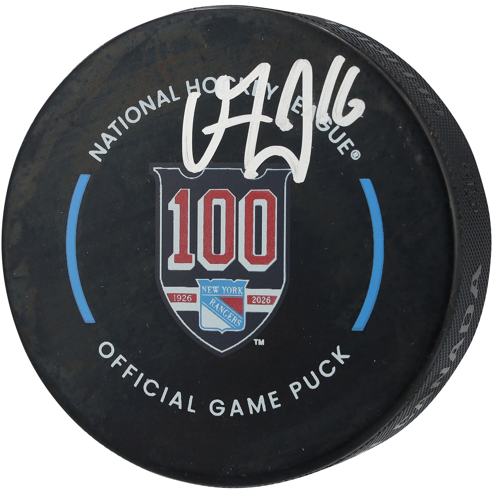 Vincent Trocheck New York Rangers Autographed Fanatics Authentic 100th Anniversary Official Game Puck - The Ballers Bank