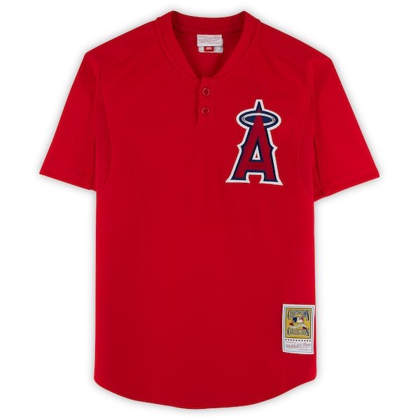 Vladimir Guerrero Los Angeles Angels Autographed Fanatics Authentic Red Mitchell & Ness Batting Practice Jersey - The Ballers Bank