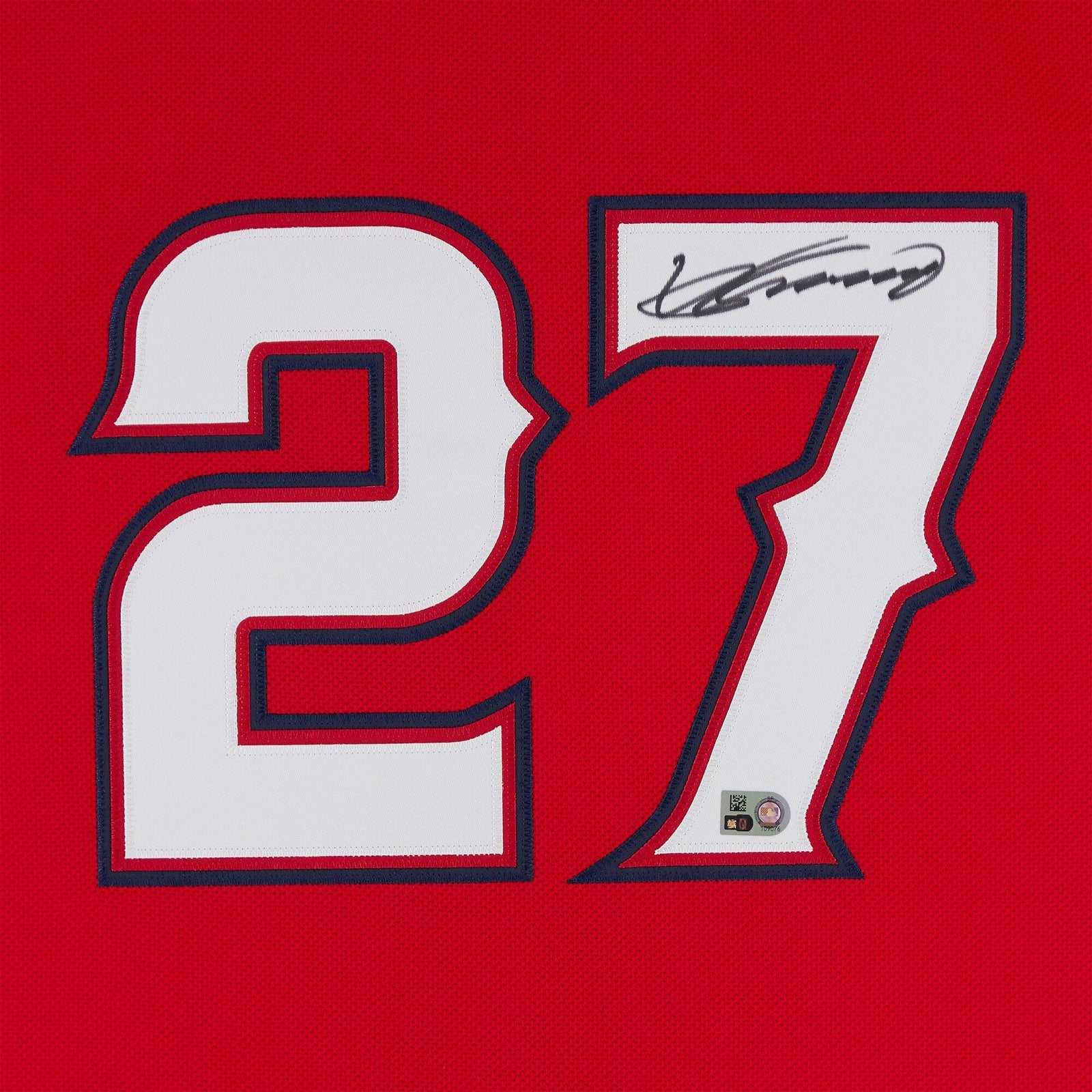 Vladimir Guerrero Los Angeles Angels Autographed Fanatics Authentic Red Mitchell & Ness Batting Practice Jersey - The Ballers Bank