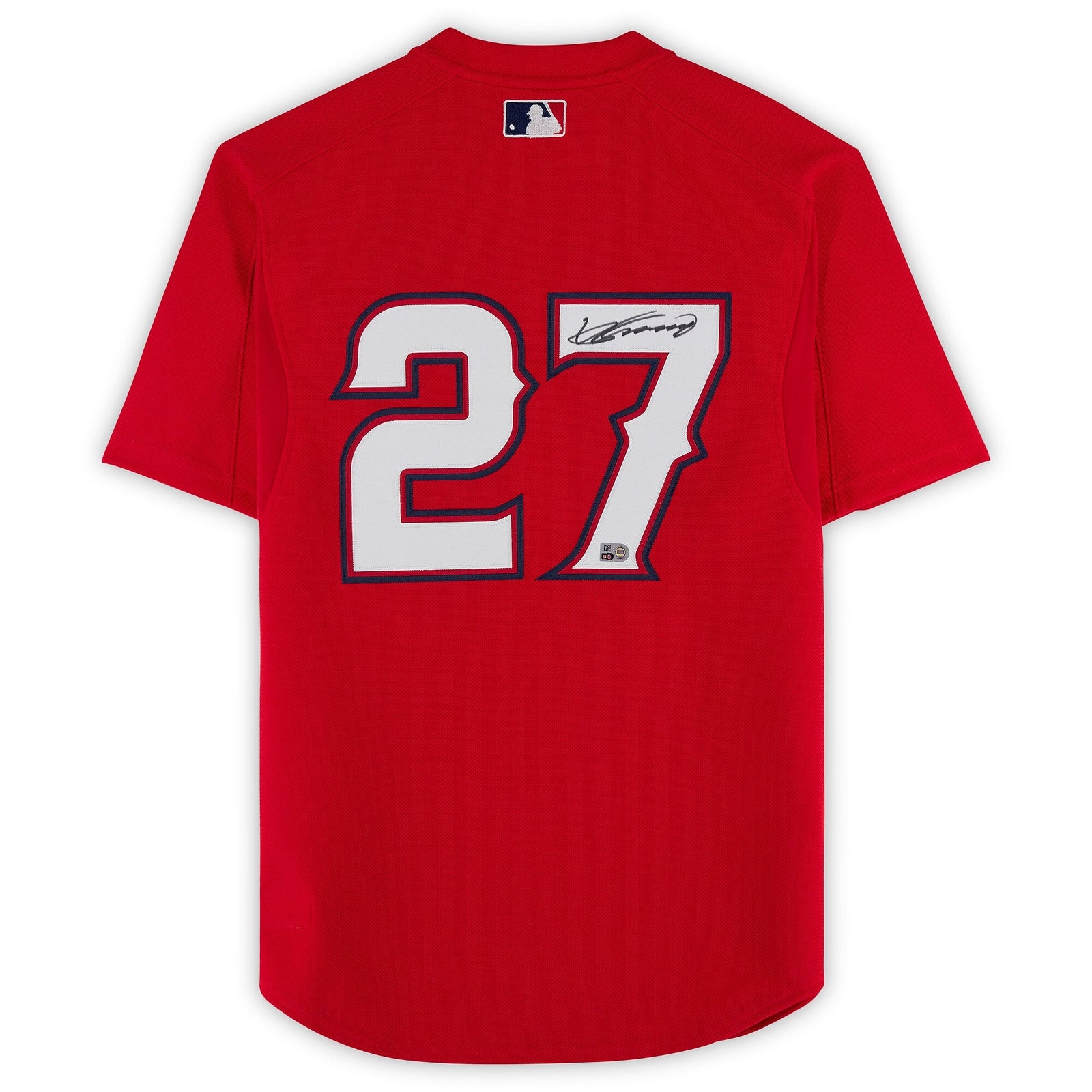 Vladimir Guerrero Los Angeles Angels Autographed Fanatics Authentic Red Mitchell & Ness Batting Practice Jersey - The Ballers Bank