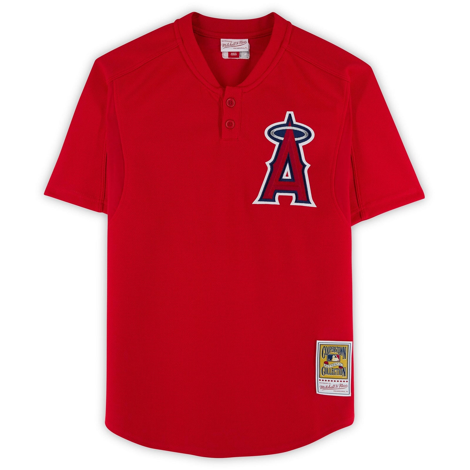 Vladimir Guerrero Los Angeles Angels Autographed Fanatics Authentic Red Mitchell & Ness Batting Practice Jersey - The Ballers Bank