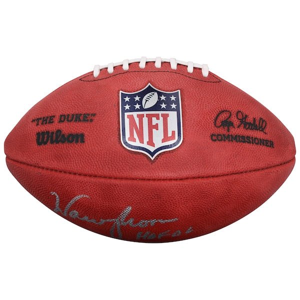 Warren Moon Houston Oilers Autographed Fanatics Authentic Wilson Duke Full Color Football with "HOF 06" Inscription - The Ballers Bank