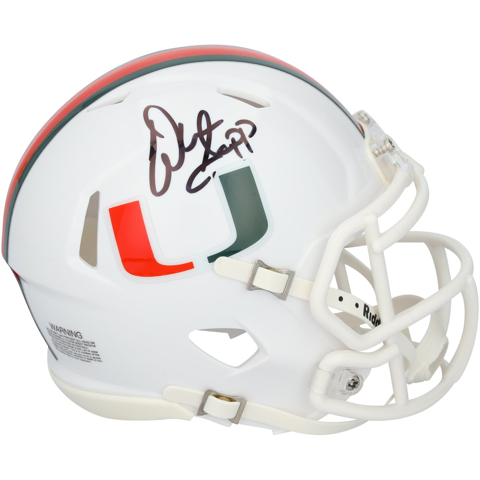 Warren Sapp Miami Hurricanes Autographed Fanatics Authentic Riddell Speed Mini Helmet - The Ballers Bank