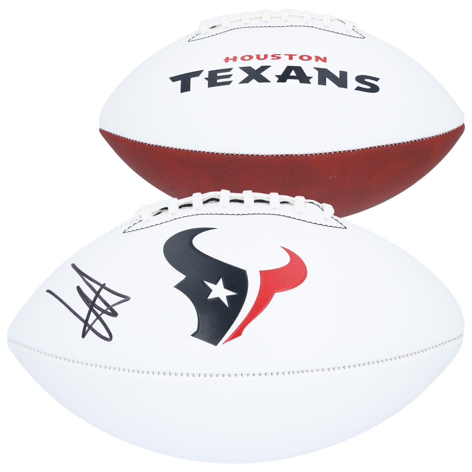 Will Anderson Jr. Houston Texans Autographed Fanatics Authentic Franklin White Panel Football - The Ballers Bank