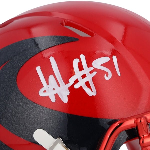 Will Anderson Jr. Houston Texans Autographed Fanatics Authentic Riddell 2024 Alternate Speed Mini Helmet - The Ballers Bank
