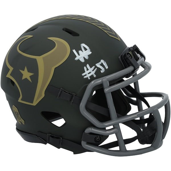 Will Anderson Jr. Houston Texans Autographed Riddell 2025 Salute To Service Speed Mini Helmet - The Ballers Bank