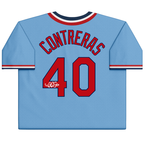 Willson Contreras St. Louis Cardinals Autographed Fanatics Authentic Light Blue Nike Cooperstown Replica Jersey - The Ballers Bank