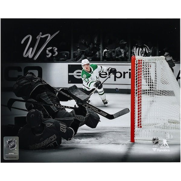 Wyatt Johnston Dallas Stars Autographed Fanatics Authentic 8" x 10" 1st NHL Goal Spotlight Photograph - The Ballers Bank