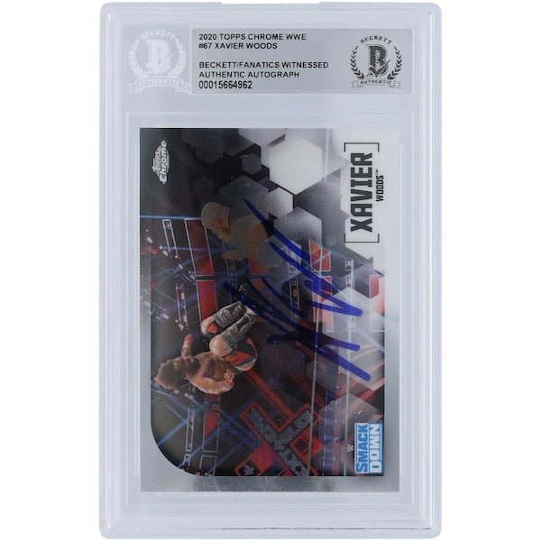 Xavier Woods WWE Autographed 2020 Topps Chrome 67 Beckett Fanatics Witnessed Authenticated Card - The Ballers Bank