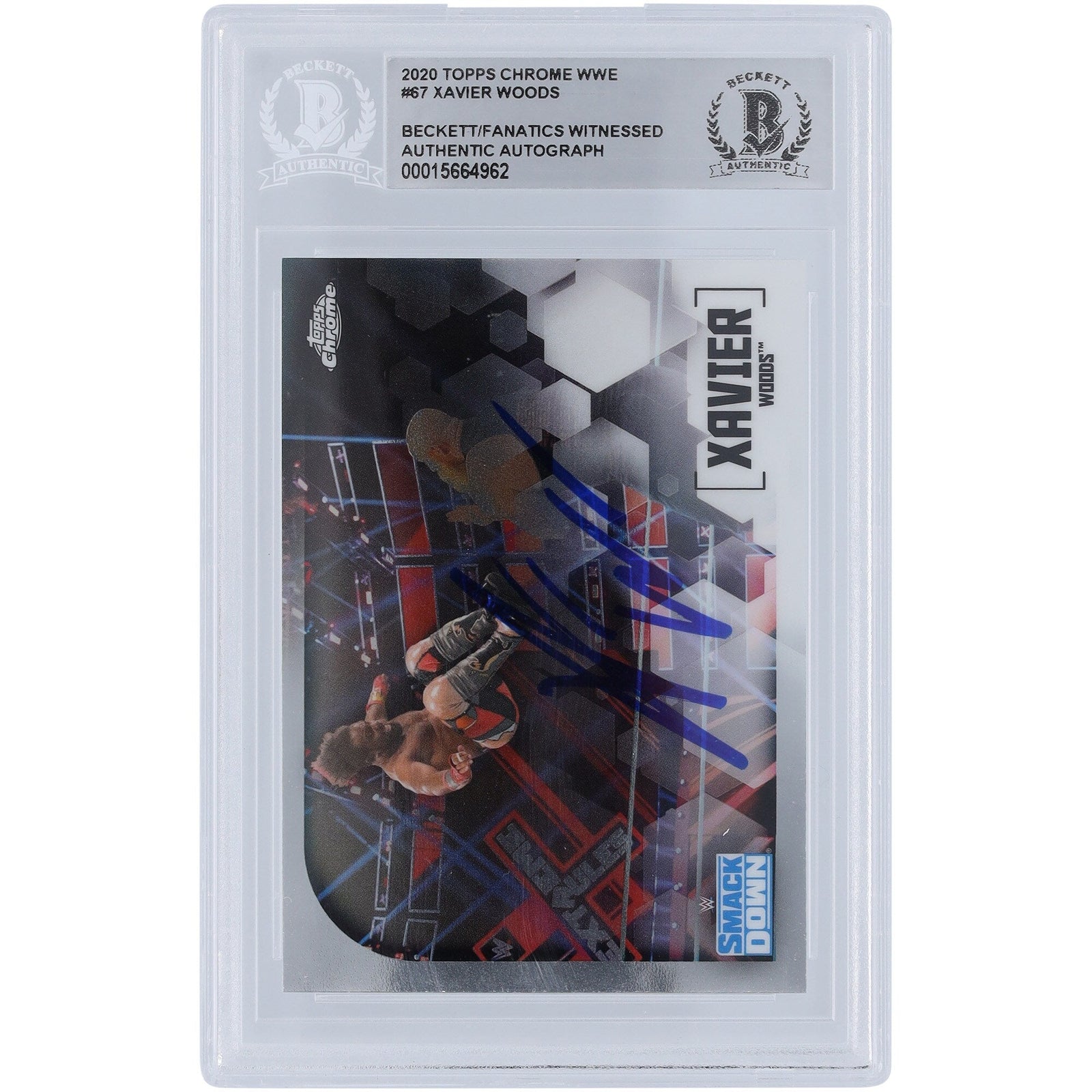 Xavier Woods WWE Autographed 2020 Topps Chrome 67 Beckett Fanatics Witnessed Authenticated Card - The Ballers Bank