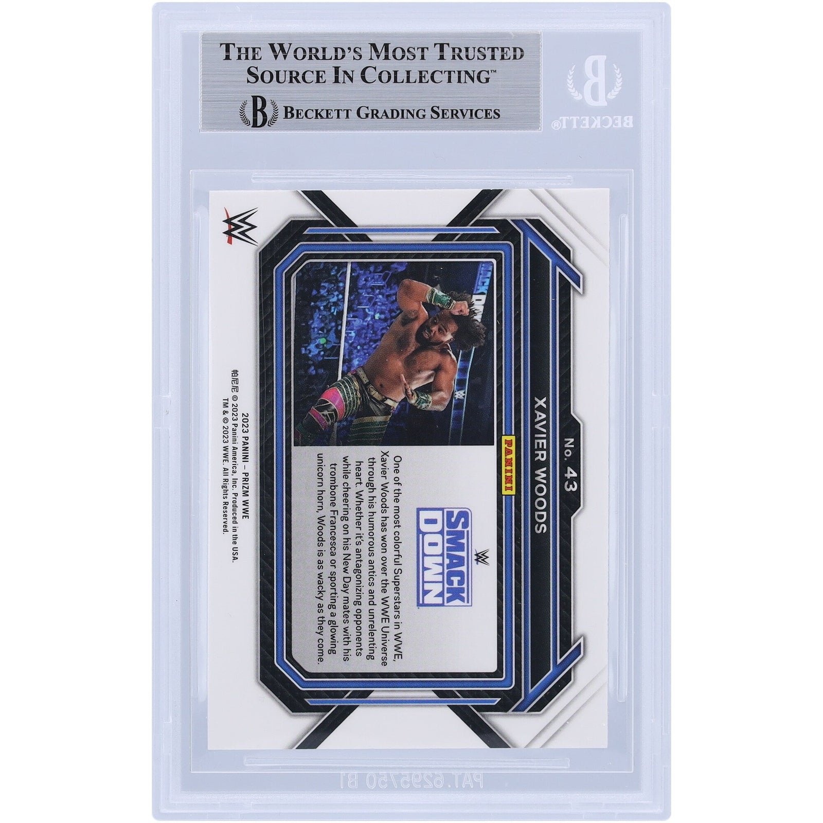 Xavier Woods WWE Autographed 2023 Panini Prizm 43 Beckett Fanatics Witnessed Authenticated Card - The Ballers Bank