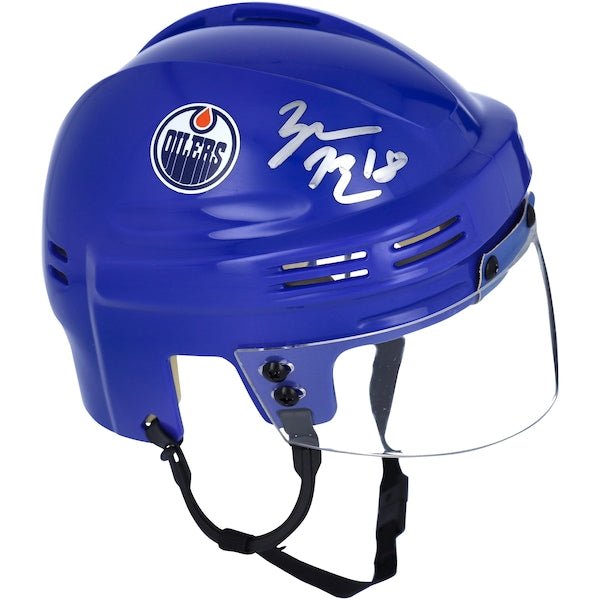 Zach Hyman Edmonton Oilers Fanatics Authentic Autographed Blue Mini Helmet - The Ballers Bank