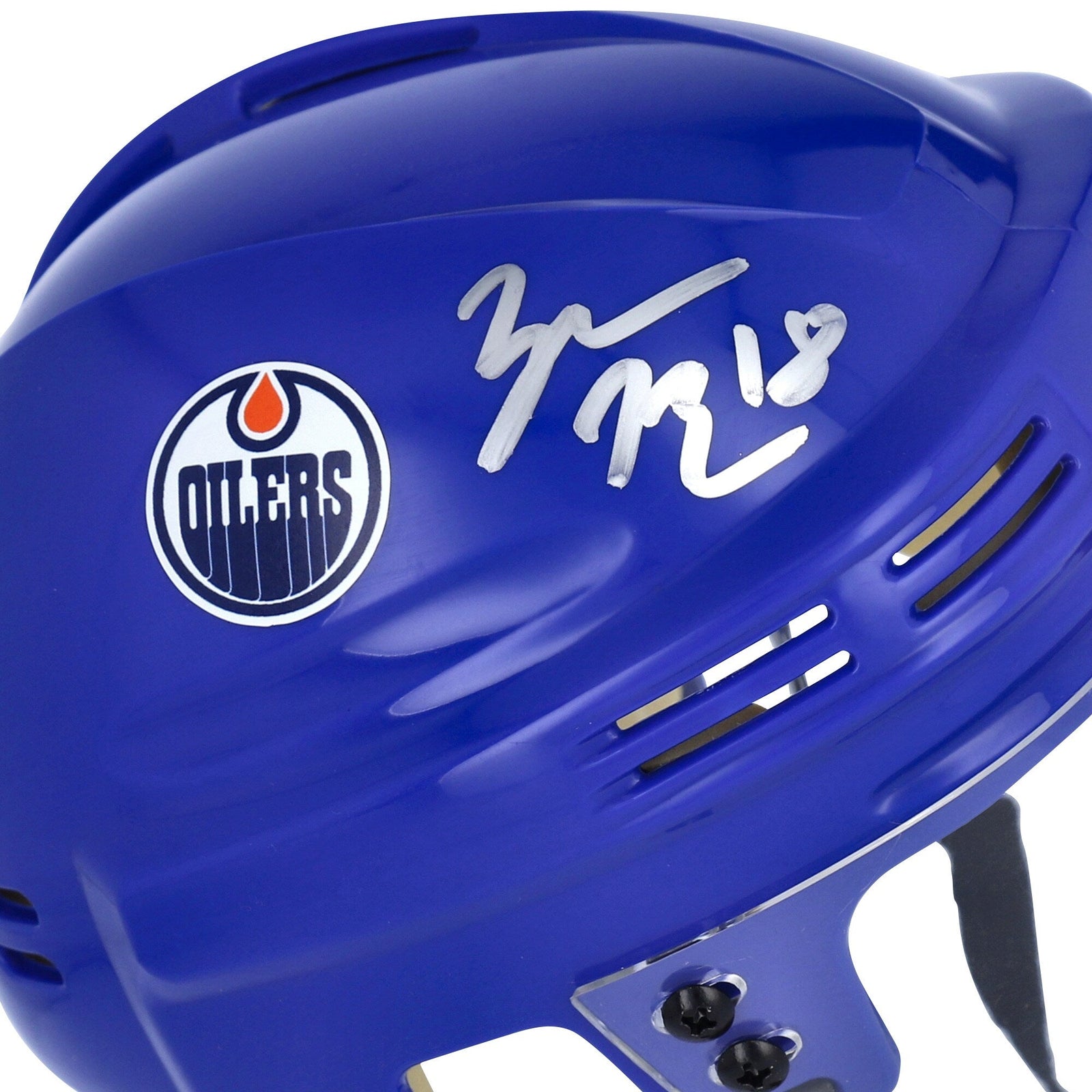Zach Hyman Edmonton Oilers Fanatics Authentic Autographed Blue Mini Helmet - The Ballers Bank