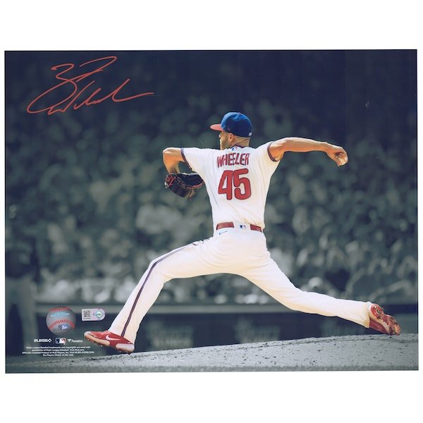 Zack Wheeler Philadelphia Phillies Fanatics Authentic Autographed 11" x 14" Pitching Spotlight Photograph - The Ballers Bank