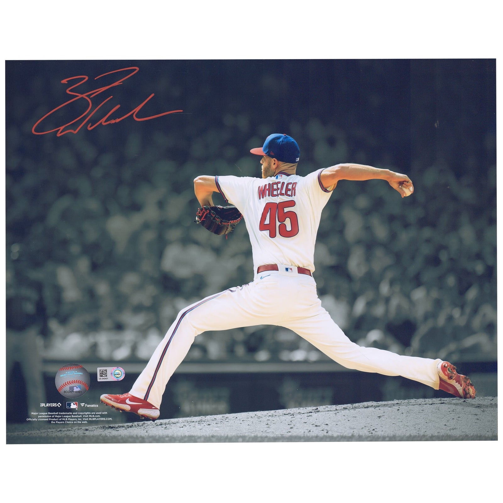 Zack Wheeler Philadelphia Phillies Fanatics Authentic Autographed 11" x 14" Pitching Spotlight Photograph - The Ballers Bank