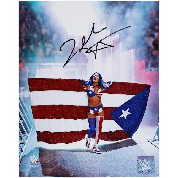 Zelina Vega Fanatics Authentic Autographed 8" x 10" 2023 Backlash Entrance with Flag Photograph - The Ballers Bank