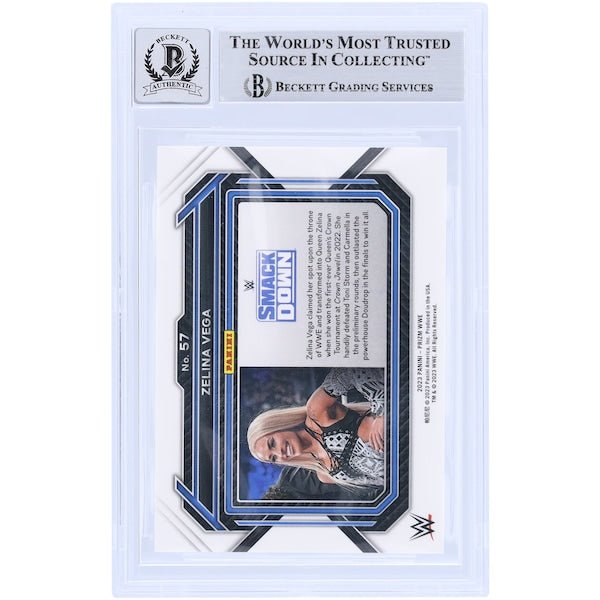 Zelina Vega WWE Autographed 2023 Panini Prizm 57 Beckett Fanatics Witnessed Authenticated 10 Card - The Ballers Bank