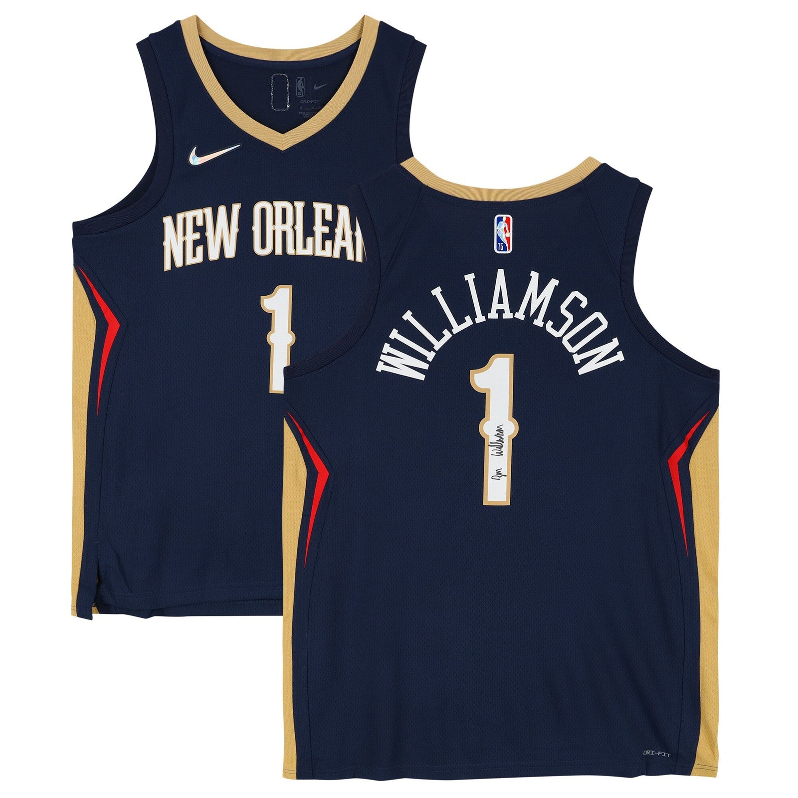 Zion Williamson New Orleans Pelicans Autographed Fanatics Authentic 2020 - 21 Nike Diamond Icon Edition Swingman Jersey - The Ballers Bank