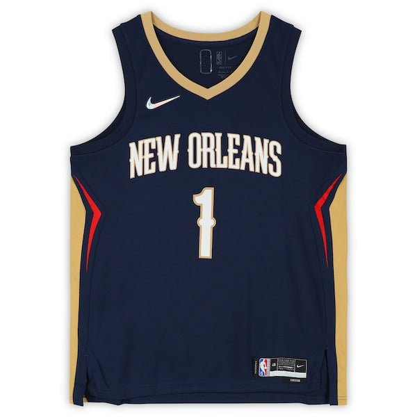 Zion Williamson New Orleans Pelicans Autographed Fanatics Authentic 2020 - 21 Nike Diamond Icon Edition Swingman Jersey - The Ballers Bank