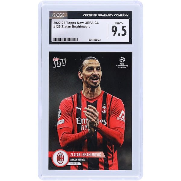 Zlatan Ibrahimovic AC Milan 2022 - 23 Topps Now UEFA An Icon Retires 125 CGC Authenticated 9.5 Card - The Ballers Bank