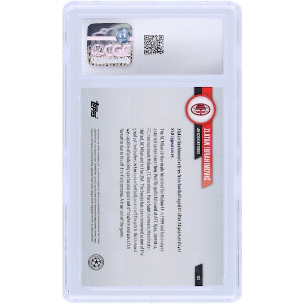 Zlatan Ibrahimovic AC Milan 2022 - 23 Topps Now UEFA An Icon Retires 125 CGC Authenticated 9.5 Card - The Ballers Bank
