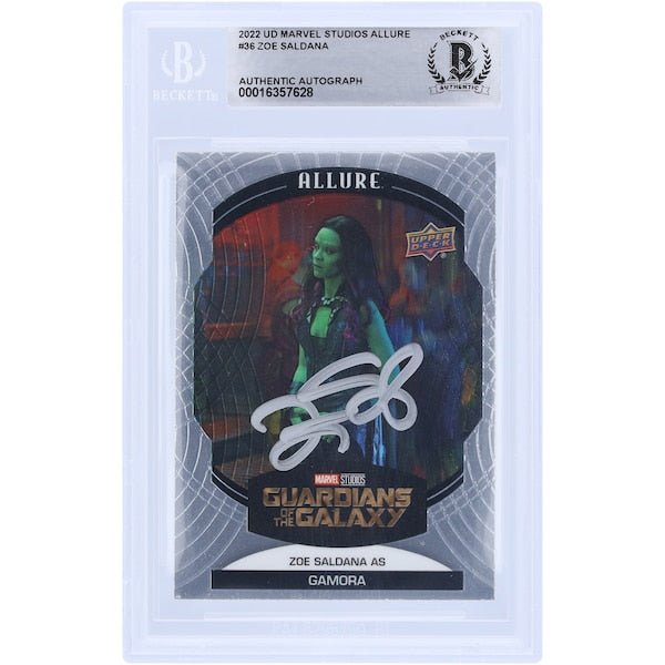 Zoe Saldana Autographed 2022 Upper Deck Marvel Studios Allure 36 BAS Authenticated Card - The Ballers Bank