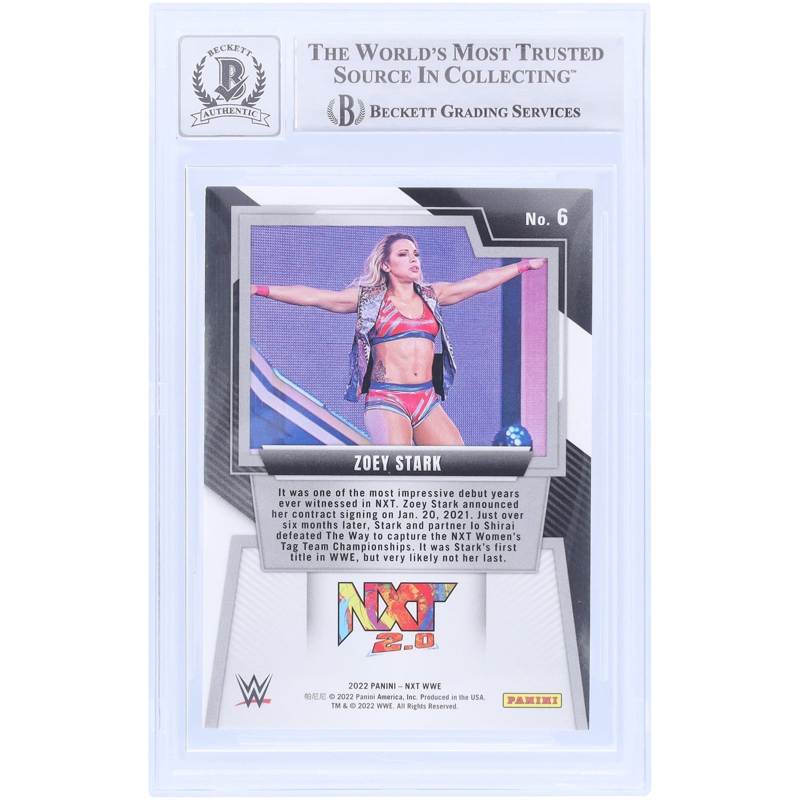 Zoey Stark WWE Autographed 2022 Panini NXT 6 Beckett Fanatics Witnessed Authenticated 10 Card - The Ballers Bank