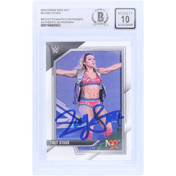 Zoey Stark WWE Autographed 2022 Panini NXT 6 Beckett Fanatics Witnessed Authenticated 10 Card - The Ballers Bank