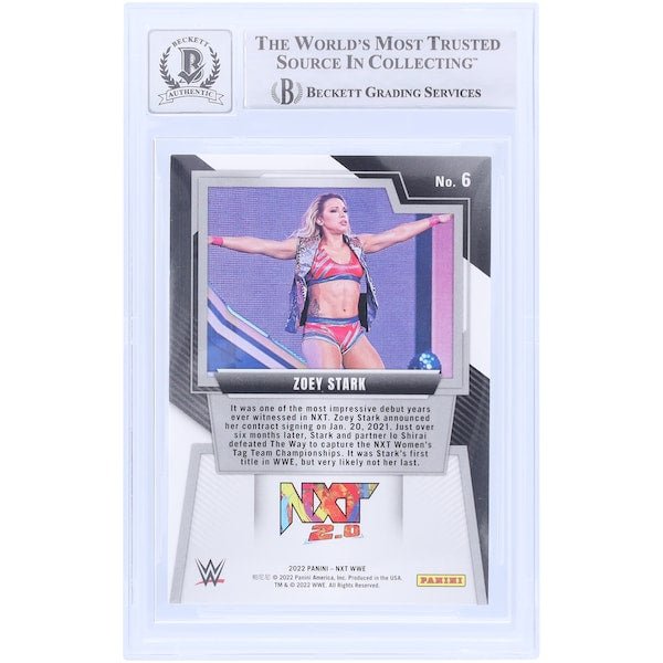 Zoey Stark WWE Autographed 2022 Panini NXT 6 Beckett Fanatics Witnessed Authenticated 10 Card - The Ballers Bank