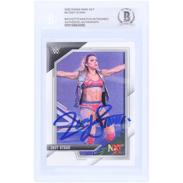 Zoey Stark WWE Autographed 2022 Panini NXT 6 Beckett Fanatics Witnessed Authenticated Card - The Ballers Bank