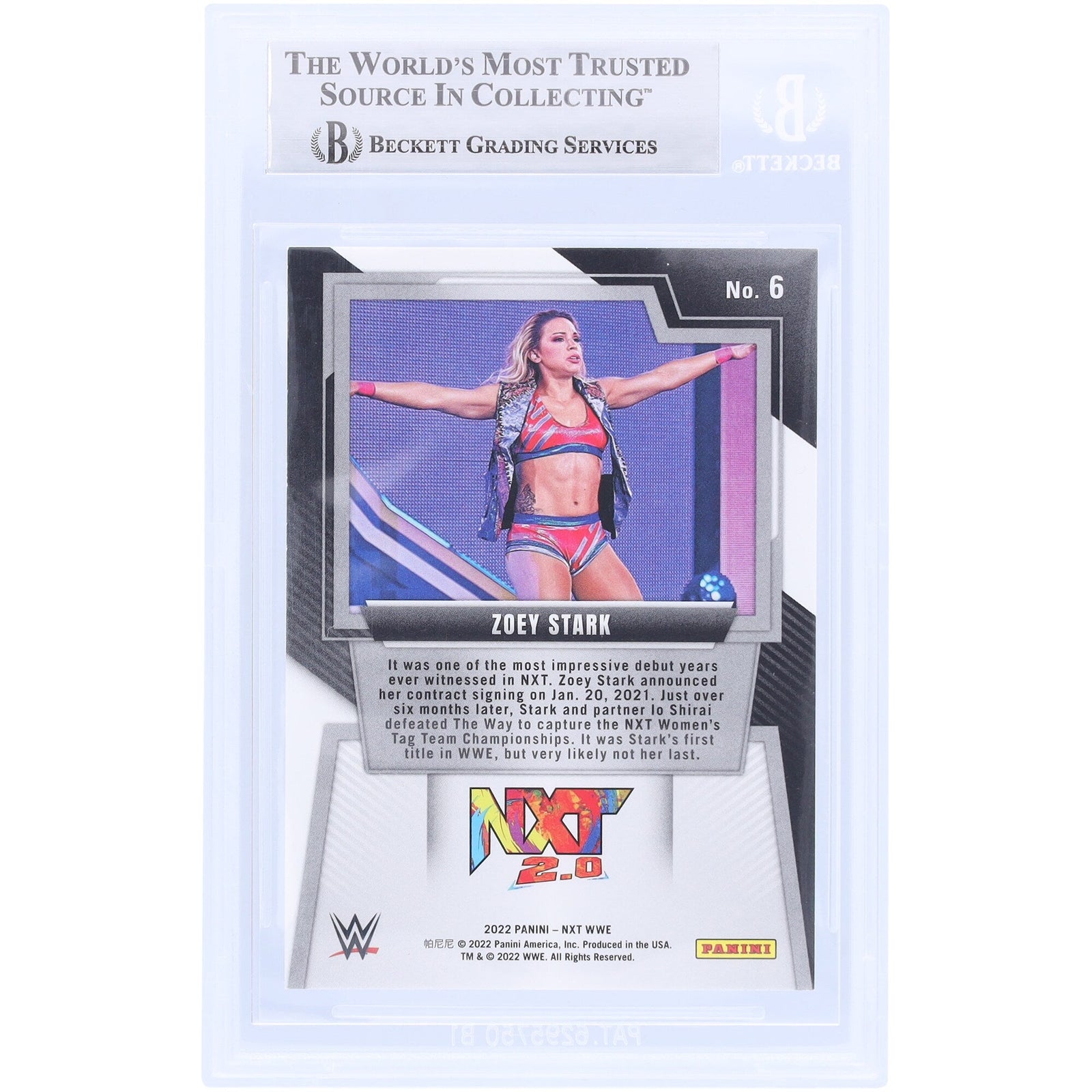 Zoey Stark WWE Autographed 2022 Panini NXT 6 Beckett Fanatics Witnessed Authenticated Card - The Ballers Bank