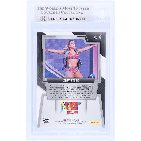 Zoey Stark WWE Autographed 2022 Panini NXT 6 Beckett Fanatics Witnessed Authenticated Card - The Ballers Bank